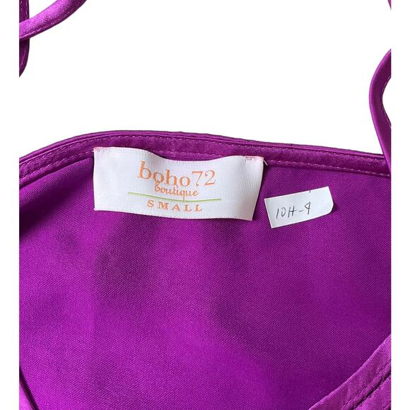 Boho 72 Boutique Purple Satin Spaghetti Strap Tank Top Women Size Small | 10H-4 - Picture 5 of 7
